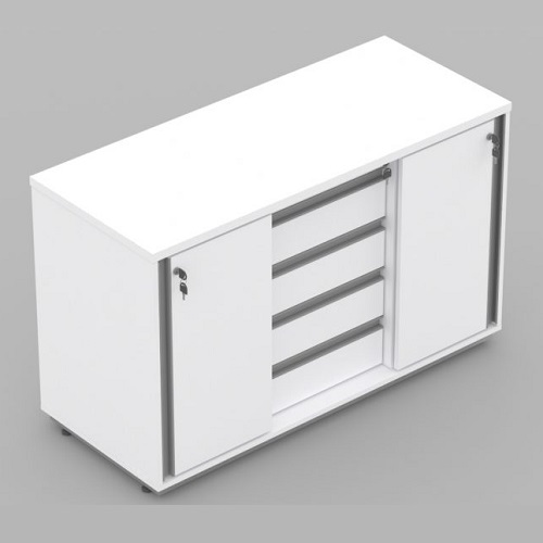 ARMÁRIO CREDENZA 4 GAVETAS IGUAIS