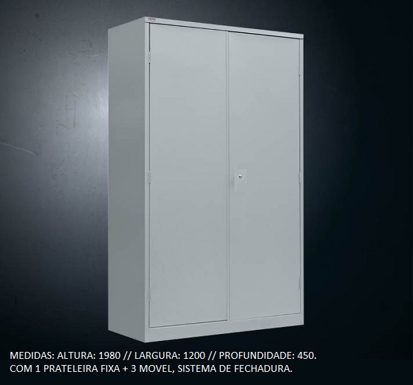 ARMÁRIO DE AÇO PA 190/45 COM FECHADURA