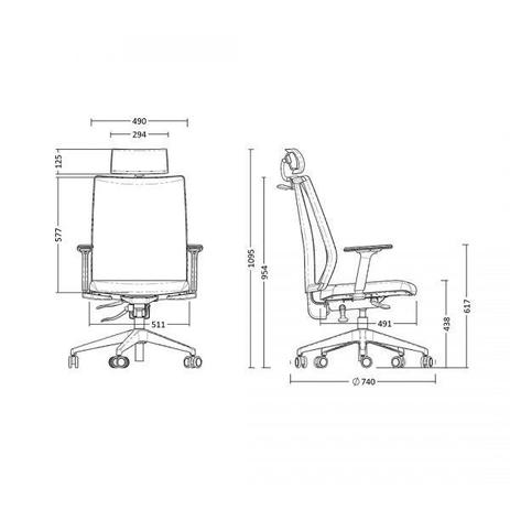 CADEIRA ERGONÔMICA ADDIT ESPALDAR ALTO COM APOIO DE CABEÇA