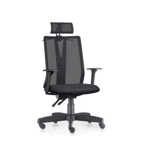 CADEIRA ERGONÔMICA ADDIT ESPALDAR ALTO COM APOIO DE CABEÇA E SUPORTE PARA PALETÓ