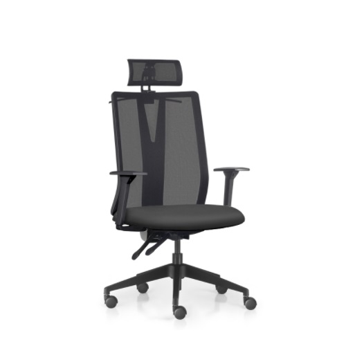 CADEIRA ERGONÔMICA ADDIT ESPALDAR ALTO COM APOIO DE CABEÇA E SUPORTE PARA PALETÓ