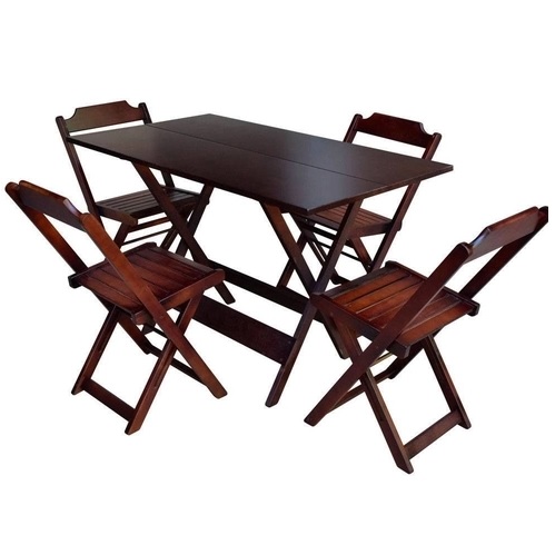 CONJUNTO DOBRÁVEL 1,20x70 COM 4 CADEIRAS