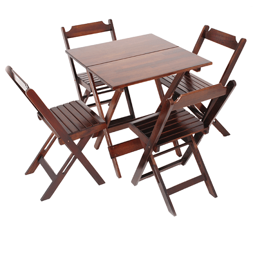 CONJUNTO DOBRÁVEL 70x70 C/ 4 CADEIRAS