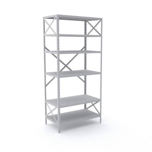 ESTANTE DE AÇO C/ 6 PRATELEIRAS COM X LATERAL E X FUNDO (EDP6AECX)