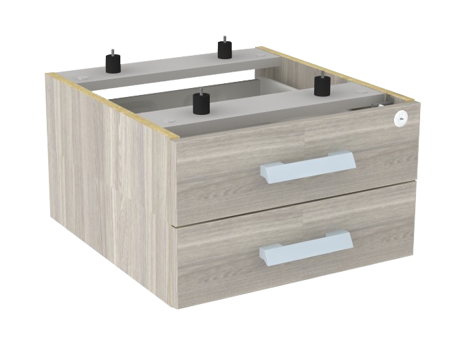 Gaveteiro Fixo 2 Gavetas - Gaveta em Aço 30 x 23 | Linha Prima Impact