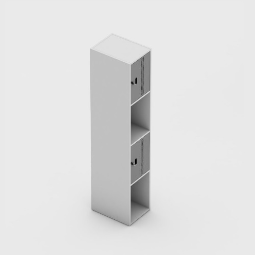 LOCKER 4 VÃOS COM PORTAS EM AÇO INTERCALADOS COM PORTA CADEADO
