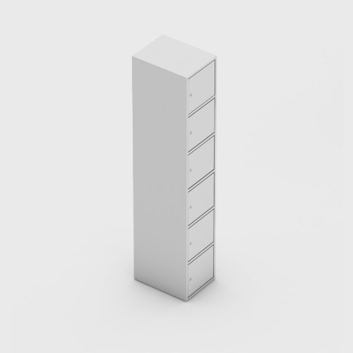 LOCKER COM 6 PORTAS EM MADEIRA COM FECHADURAS