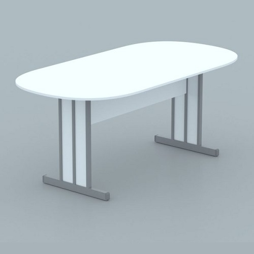 MESA DE REUNIÃO OVAL PÉS MDP ( ECONÔMICA)