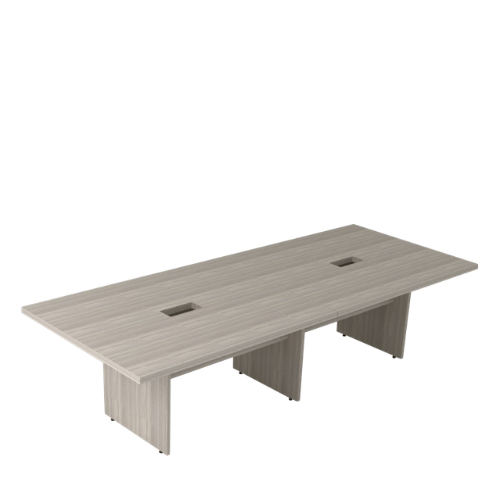 MESA DE REUNIÃO RETANGULAR BIPARTIDA C/ 02 RECORTES P/CX DE TOMADA PRIMA IMPACT 40mm