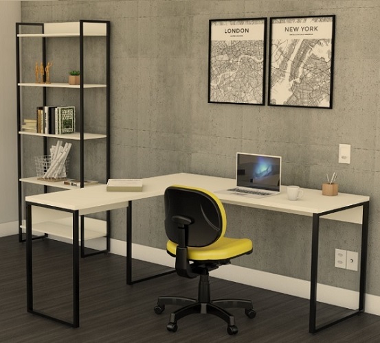 MESA EM L PÉ TUBO IRON