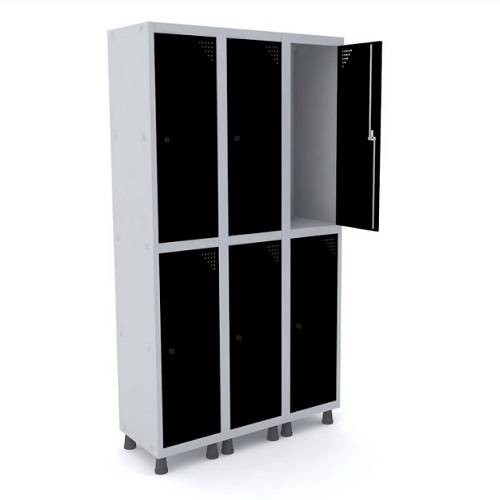 ROUPEIRO DE AÇO 6 PORTAS COM PITÃO (GRP503/6)