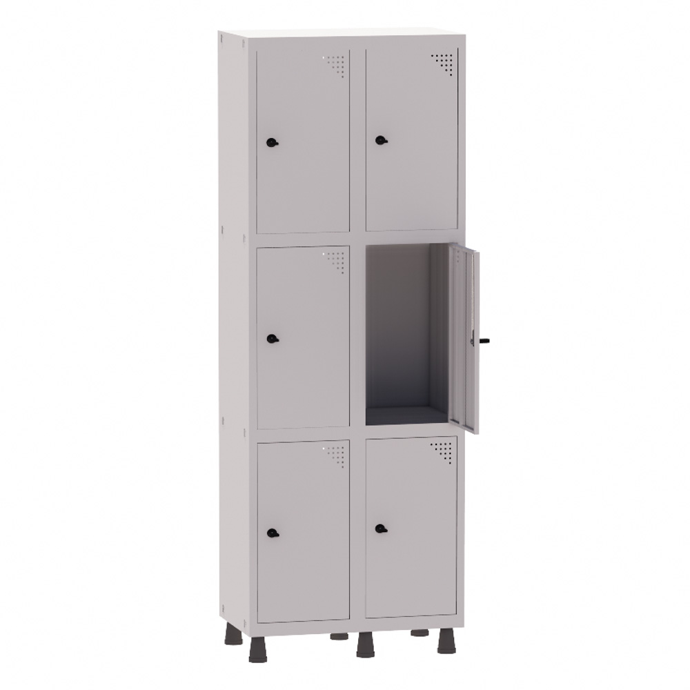 ROUPEIRO DE AÇO 6 PORTAS MÉDIA COM PITÃO (GRP502/6)