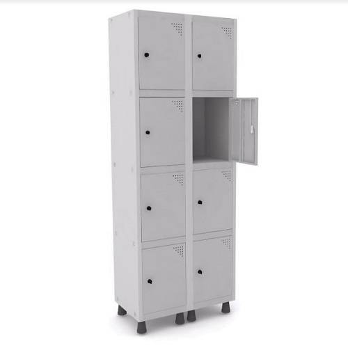 ROUPEIRO DE AÇO 8 PORTAS PEQUENAS COM PITÃO (GRP502/8)