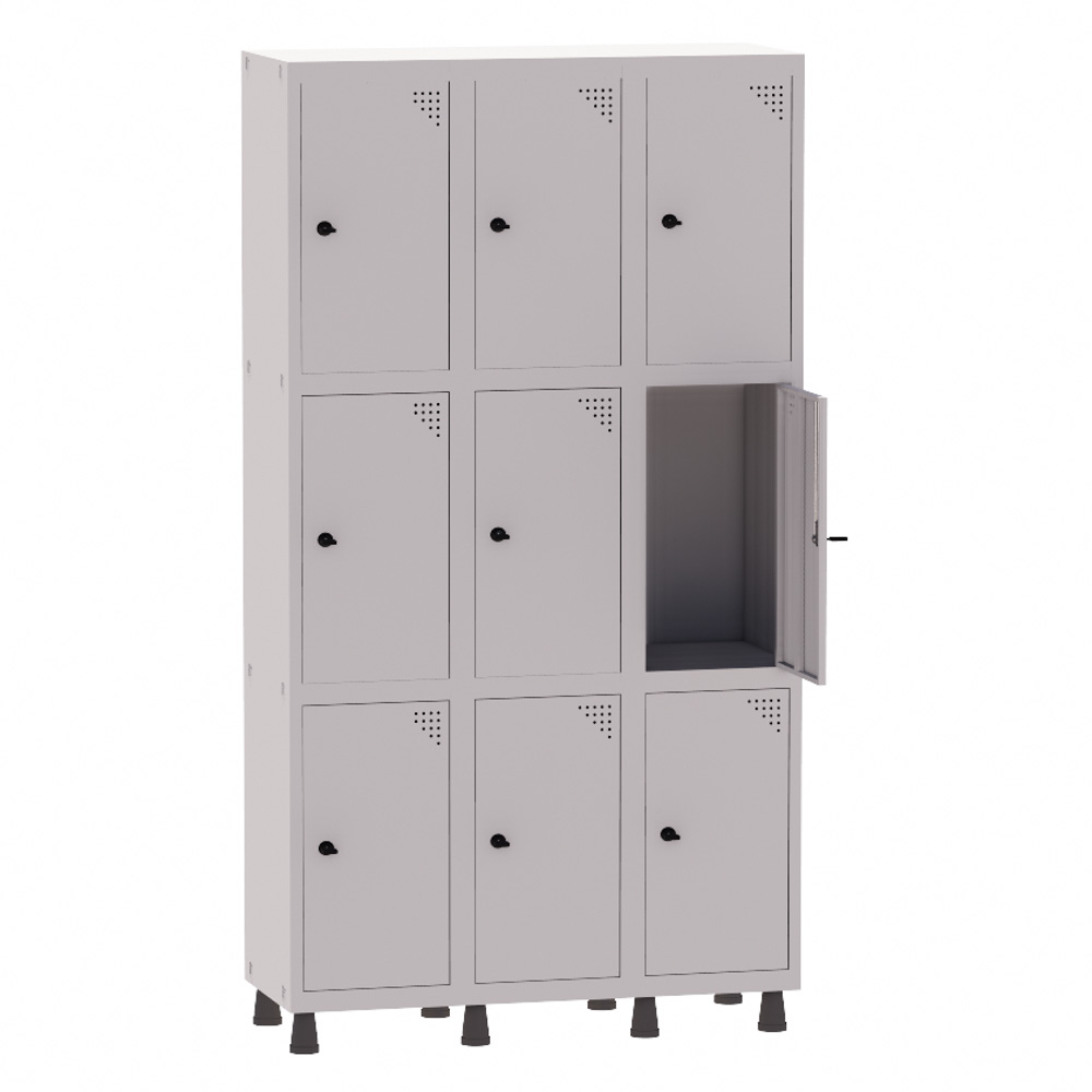 ROUPEIRO DE AÇO 9 PORTAS MÉDIA COM PITÃO (GRP503/9)